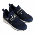Boys Navy Branded Elastic Trainers (27-35) 75868 by BOSS from Hurleys