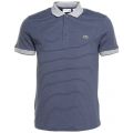 Mens Philippines Blue Fine Striped Regular Fit S/s Polo Shirt 73138 by Lacoste from Hurleys