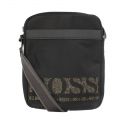Mens Black Magnified_NS Zip Crossbody Bag 95377 by BOSS from Hurleys
