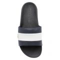 Mens Navy/White Croco Badge Slides 55710 by Lacoste from Hurleys