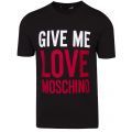 Mens Black Give Me Love Slim Fit S/s T Shirt 35214 by Love Moschino from Hurleys