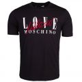 Mens Black Love Script Reg S/s T Shirt 17888 by Love Moschino from Hurleys