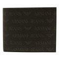 Mens Black Multi Logo Bifold Wallet 11137 by Armani Jeans from Hurleys