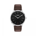 Mens Brown/Black/Silver Exist Leather Watch 78811 by HUGO from Hurleys
