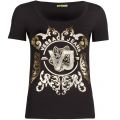 Womens Black Foil Scoop Neck S/s T Shirt 35918 by Versace Jeans from Hurleys