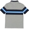 Boys Grey Stripe Block S/s Polo Shirt 38275 by BOSS from Hurleys