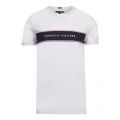 Mens White Logo Chest Stripe S/s T Shirt 52813 by Tommy Hilfiger from Hurleys