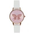 Womens Blush & Silver 3D Butterfly Watch 27959 by Olivia Burton from Hurleys