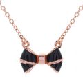 Womens Rose Gold & Black Edda Bow Pendant Necklace 66763 by Ted Baker from Hurleys