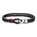 Mens Black Double Row Bracelet 44225 by Tommy Hilfiger from Hurleys