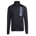 Mens Dark Blue Silicone Logo Sweat Jacket 45260 by BOSS from Hurleys