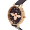 Womens Black & Gold Animal Motif Moulded Bee Watch 72909 by Olivia Burton from Hurleys