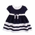 Infant Navy Satin Bow Dress 58212 by Mayoral from Hurleys