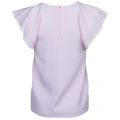 Womens Straw Zefori Frill Sleeve Knitted Top