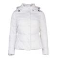 Womens White Short Down Padded Jacket 29042 by Emporio Armani from Hurleys