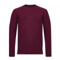 Heritage Mens Merlot Netherby Crew Knit Jumper 11954 by Barbour from Hurleys
