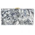 Womens Navy & Chalk Ink Roses Flat Frame Purse 72866 by Lulu Guinness from Hurleys