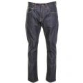 Mens 12.08oz F9.99 Blue Unwashed ED-55 Rainbow Selvage Relaxed Tapered Fit Jeans 18942 by Edwin from Hurleys