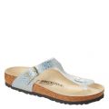 Womens Dusty Blue Shiny Python Gizeh Micro fibre Sandals 106155 by Birkenstock from Hurleys