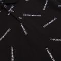 Boys Black Logo Print S/s Polo Shirt 57385 by Emporio Armani from Hurleys
