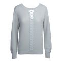 Womens Blue Haze Vikira Lace Up Knitted Top 35813 by Vila from Hurleys