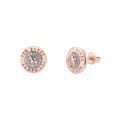 Womens Rose Gold/Silver Glitter Eisley Enamel Mini Button Earrings
