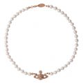 Womens Pink Gold/Pearl Mini Bas Relief Choker 82384 by Vivienne Westwood from Hurleys