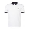 Snow White Contrast Rib S/s Polo Shirt 31995 by Fred Perry from Hurleys