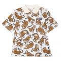 Boys Off White Tiger Print S/s Polo Shirt 102611 by Kenzo from Hurleys