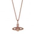 Womens Pink Gold/Crystal Mini Bas Relief Pendant