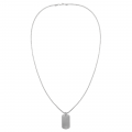 Mens Silver Dog Tag Necklace 80120 by Tommy Hilfiger from Hurleys