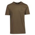 Athleisure Mens Dark Green Tee Curved Small Logo S/s T Shirt 77911 by BOSS from Hurleys