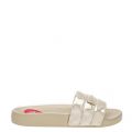 Womens Gold Branded Slides 35153 by Love Moschino from Hurleys