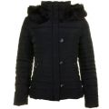 Womens Black Fur Hooded Duck Down Jacket 59006 by Armani Jeans from Hurleys