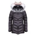 Womens Black/Tri Pink B203.1 Mid Length Padded Coat 30948 by Froccella from Hurleys