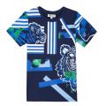 Boys Navy Dyonisus Print S/s T Shirt 23600 by Kenzo from Hurleys