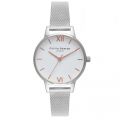 Silver/Rose Gold Midi Dial Mesh Watch 10059 by Olivia Burton from Hurleys
