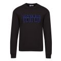 Mens Black Flock Logo Crew Sweat Top 46770 by Versace Jeans Couture from Hurleys