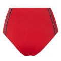 Womens Rustic Red High Waisted Logo Trim Bikini Pants 85652 by Calvin Klein from Hurleys