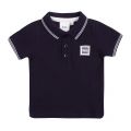 Toddler Navy Tipped Badge S/s Polo Shirt 90296 by BOSS from Hurleys