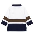 Toddler White/Navy Colourblock L/s Polo Shirt 91771 by BOSS from Hurleys