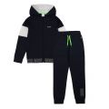 Boys Navy Branded Trim Hooded Tracksuit 56049 by BOSS from Hurleys