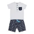 Infant White/Navy Pocket S/s T Shirt & Shorts Set 38039 by Emporio Armani from Hurleys