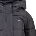 Womens Black Belted Puffer Jacket