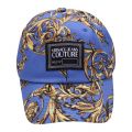 Mens Blue Gold Baroque Garland Print Cap 105783 by Versace Jeans Couture from Hurleys
