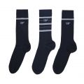 Mens Navy/Blue Mixed 3 Pack Sock Gift 97872 by Emporio Armani Bodywear from Hurleys