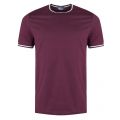 Mens Mahogany Twin Tipped S/s T Shirt 32007 by Fred Perry from Hurleys