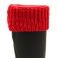 Womens Red Tall Half Cardigan Stitch Wellington Socks 24993 by Hunter from Hurleys
