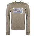 Mens Khaki Train Visibility Crew Sweat Top 30616 by EA7 from Hurleys