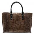 Womens Brown Croc Effect Shopper Bag 59128 by Armani Jeans from Hurleys